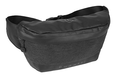 Сумка на пояс BUGATTI Universum, графитовая, полиэстер меланж/тарпаулин, 27х5х15 см, 1 л (Серый)