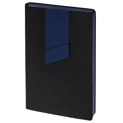 Ежедневник Bookmark, недатированный, черный с синим (Синий)