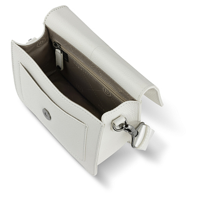 Сумка через плечо женская BUGATTI Elsa, белая, воловья кожа/полиэстер, 18,5х8,5х14,5 см