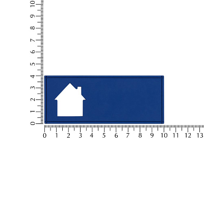 Лейбл из ПВХ с вырубкой «Дом», синий