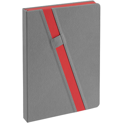 Ежедневник Rubikon на заказ, недатированный серо-красный (Серый)