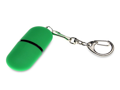 USB 2.0- флешка Goutte Soft-touch на 8 Гб каплевидной формы (Зеленый)