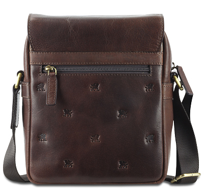 Сумка через плечо Mano "Don Leon", натуральная кожа в коричневом цвете, 20 х 25 х 8 см