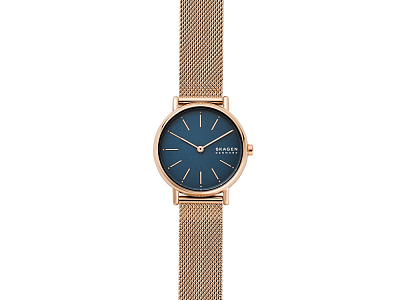 Часы наручные, женские (Корпус- розовое золото, циферблат- синий, крепление- розовое золото)