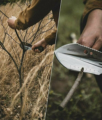 Многофункциональная ручная лопата Hike and Dig, серебристая