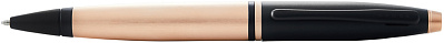 Шариковая ручка Cross Calais Brushed Rose Gold Plate and Black Lacquer (Золотистый)