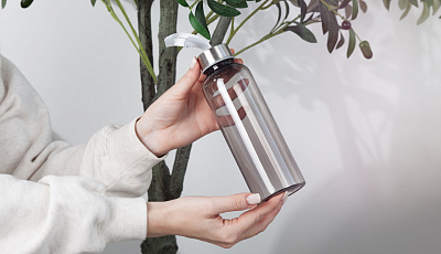 Бутылка для воды "H2O" 500 мл, серый