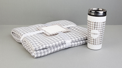 Плед "Ritz" , 140 х 200 см, серый с белым