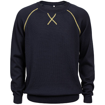 Джемпер Stitch с контрастной отделкой  с зеленым (Синий)