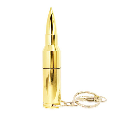 Металл 20 Пуля АК47, серебро глянец, 4Гб, переходник мини-пвх