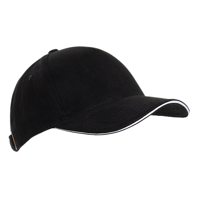 Бейсболка с кантом STAN 5 клиньев хлопок 280, 11K (Чёрный)