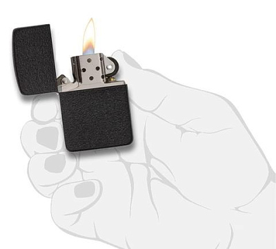 Зажигалка ZIPPO 1941 Replica, латунь с покрытием Black Crackle, черный, матовая, 38x13x57 мм