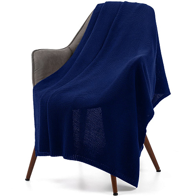 Плед Longview, темно-синий (сапфир) (Тёмно-синий)