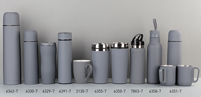 Термостакан "Европа" 500 мл, покрытие soft touch, серый