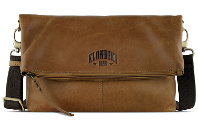 Сумка через плечо KLONDIKE RUSH «Jessica», натуральная кожа в коньячном цвете, 30 х 20/33 х 4,5 см (Коричневый)