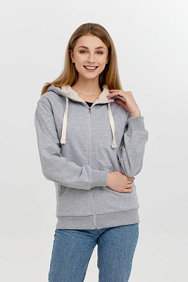 Толстовка на молнии Kulonga Sherpa, белая (Серый меланж)