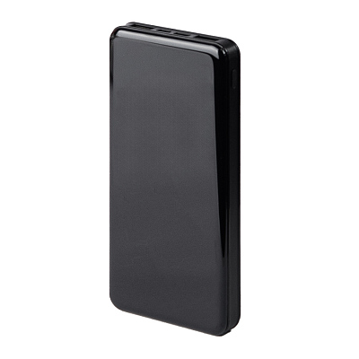 Универсальный аккумулятор Sleek 10 (10000 мАч), черный, 14х6.8х1,5 см (Чёрный)