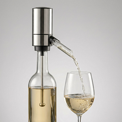 Электрический аэратор-диспенсер для вина Wine delight (Серебристый)